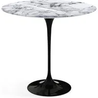 knoll international table d'appoint saarinen - oval - noir - marbre arabescato-très brillant