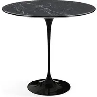 knoll international table d'appoint saarinen - oval - noir - marbre nero marquina-très brillant