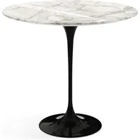 knoll international table d'appoint saarinen - oval - noir - marbre calacatta-très brillant