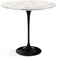 knoll international table d'appoint saarinen - oval - noir - marbre calacatta-satiné/mat