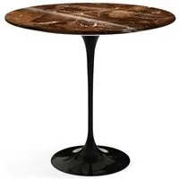 knoll international table d'appoint saarinen - oval - noir - marbre brown emperador-très brillant