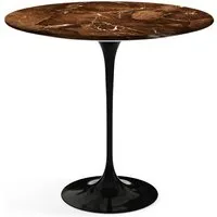 knoll international table d'appoint saarinen - oval - noir - marbre brown emperador-satiné/mat