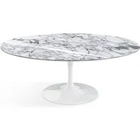 knoll international table basse saarinen - oval - blanc - marbre arabescato-très brillant
