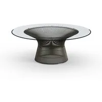 knoll international table basse platner  - verre cristal - peinture bronze métallisé - ø 107 cm