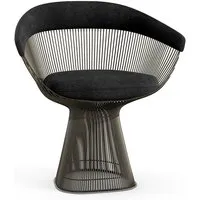 knoll international chaise avec accoudoirs platner side - circa - noir - peinture bronze métallisé