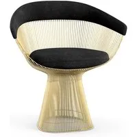 knoll international chaise avec accoudoirs platner side - circa - noir - revêtement en or 18 carats