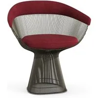 knoll international chaise avec accoudoirs platner side - circa rouge bordeaux - peinture bronze métallisé