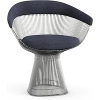 knoll international chaise avec accoudoirs platner side - circa - bleu - nickel poli
