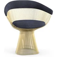 knoll international chaise avec accoudoirs platner side - circa - bleu - revêtement en or 18 carats
