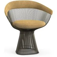knoll international chaise avec accoudoirs platner side - circa - beige - peinture bronze métallisé