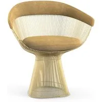 knoll international chaise avec accoudoirs platner side - circa - beige - revêtement en or 18 carats