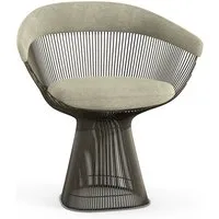 knoll international chaise avec accoudoirs platner side - circa - argent - peinture bronze métallisé