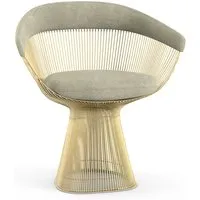 knoll international chaise avec accoudoirs platner side - circa - argent - revêtement en or 18 carats