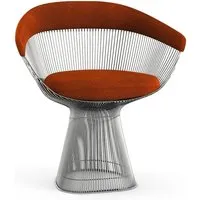 knoll international chaise avec accoudoirs platner side - circa - rouge brique - nickel poli