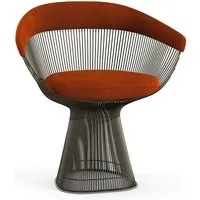 knoll international chaise avec accoudoirs platner side - circa - rouge brique - peinture bronze métallisé