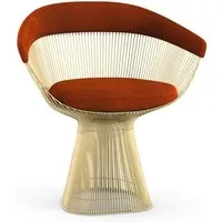 knoll international chaise avec accoudoirs platner side - circa - rouge brique - revêtement en or 18 carats