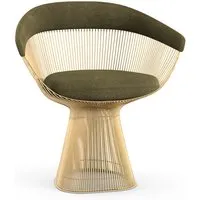 knoll international chaise avec accoudoirs platner side - circa - olive - revêtement en or 18 carats