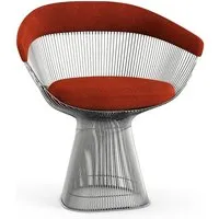 knoll international chaise avec accoudoirs platner side - circa - rouge - nickel poli