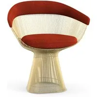 knoll international chaise avec accoudoirs platner side - circa - rouge - revêtement en or 18 carats