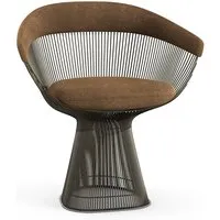 knoll international chaise avec accoudoirs platner side - circa -  taupe - peinture bronze métallisé