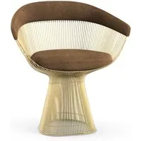 knoll international chaise avec accoudoirs platner side - circa -  taupe - revêtement en or 18 carats