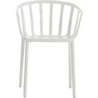 kartell chaise avec accoudoirs venice  - blanc