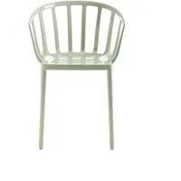 kartell chaise avec accoudoirs venice  - vert sauge
