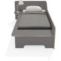 müller möbelwerkstätten lit d'une place plane  - cpl carbone avec bord en contreplaqué de bouleau - sans coffre de lit - à gauche