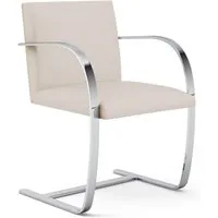 knoll international chaise avec accoudoirs brno - acier plat - volo parchment - beige/marron - avec accoudoir