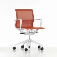 vitra chaise de bureau physix piètement à cinq étoiles - revêtement soft grey - 10 brique - gris doux - roulettes pour sols durs