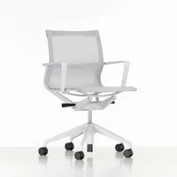 vitra chaise de bureau physix piètement à cinq étoiles - revêtement soft grey - 07 gris argenté - gris doux - roulettes pour sols durs