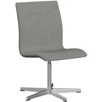 fritz hansen chaise de bureau oxford pied 5 branches dossier bas - réglable en hauteur - remix gris clair - sans accoudoirs