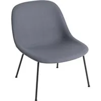 muuto fauteuil lounge fiber - structure tubulaire - assise textle - divina154 - noir