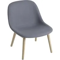 muuto fauteuil lounge fiber - structure bois - assise textle - divina154 - chêne