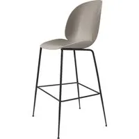gubi chaise de bar beetle - new beige - mat noir - 73 cm