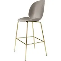 gubi chaise de bar beetle - new beige - laiton - 73 cm