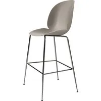 gubi chaise de bar beetle - 73 cm - new beige - noir chrome