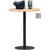 jan kurtz table haute way - aspect ciment - noir rond - carré, 70 x 70 cm