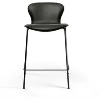 bruunmunch tabouret de bar playchair lowback - cuir noir - 65 cm