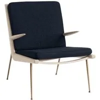 &tradition fauteuil lounge boomerang hm2 - loop marine k5042/40 - chêne huilé - laiton
