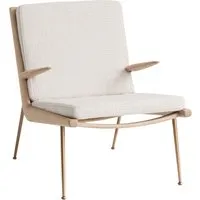 &tradition fauteuil lounge boomerang hm2 - loop cream k5042/33 - chêne huilé - laiton