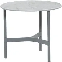 cane-line outdoor table basse twist - gris - gris clair - ø 45 cm