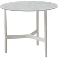 cane-line outdoor table basse twist - gris - blanc - ø 45 cm