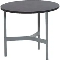 cane-line outdoor table basse twist - dark grey - gris clair - ø 45 cm