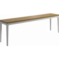 gloster table console grid grande - blanc - teck