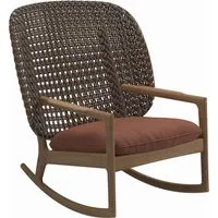 gloster fauteuil à bascule kay high back - blend clay - osier brindle