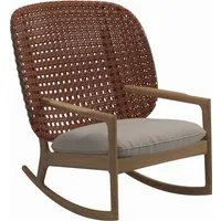 gloster fauteuil à bascule kay high back - dot oyster - osier cuivre