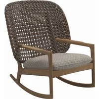 gloster fauteuil à bascule kay high back - wave buff - osier brindle