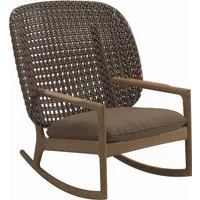 gloster fauteuil à bascule kay high back - ravel ginger - osier brindle