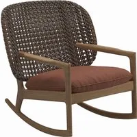 gloster fauteuil à bascule kay low back - blend clay - osier brindle